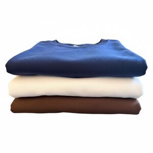 Bundle 0f Three Navy White Brown Long Sleeve T-Shirts